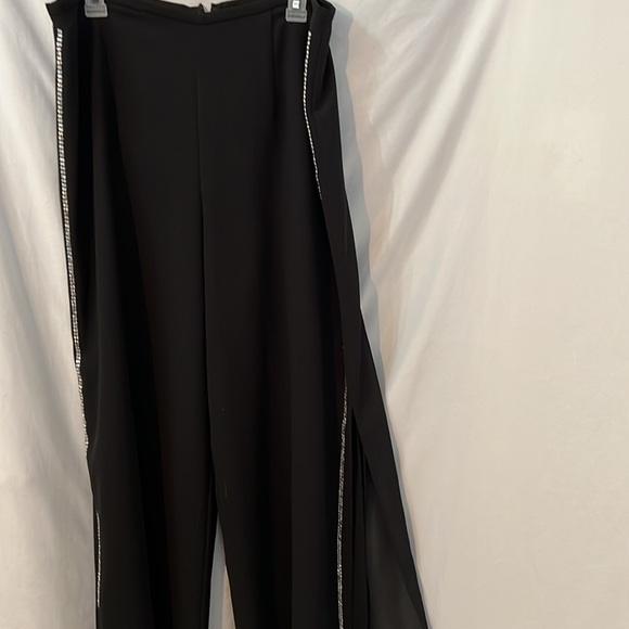 J R Nites by Caliendo Elegant Black Women's Pants with Rhinestone Detail Size 16 - Picture 2 of 6